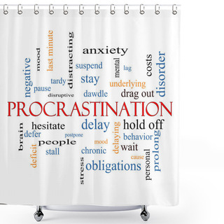 Personality  Procrastination Word Cloud Concept Shower Curtains