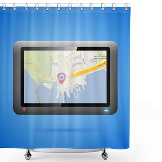 Personality  GPS Navigation Concept. Vector Shower Curtains
