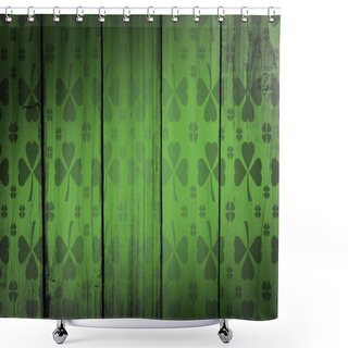 Personality  Composite Image Of Shamrock Pattern Shower Curtains