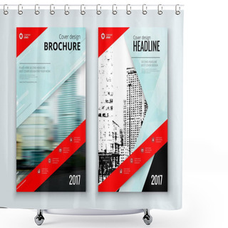 Personality  Brochures Design Template For Annual Report Shower Curtains