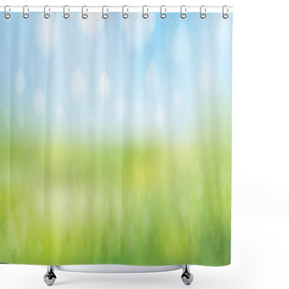 Personality  Vector Summer Nature Background, Blurred Effect. Shower Curtains
