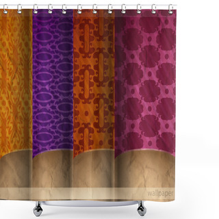 Personality  Retro Vintage Wallpaper, Vector Illustration  Shower Curtains