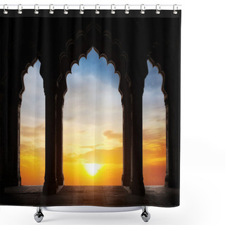 Personality  Arch Silhouette At Sunset Shower Curtains