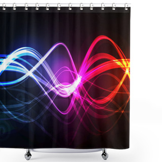Personality  Cute Glowing Neon Lights Background Frame Illustration Shower Curtains