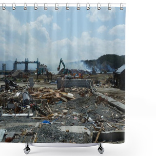Personality  The Effects Of The Tsunami In Japan. Shower Curtains