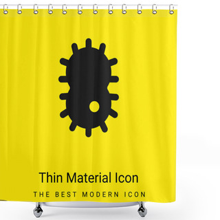 Personality  Bacteria Minimal Bright Yellow Material Icon Shower Curtains
