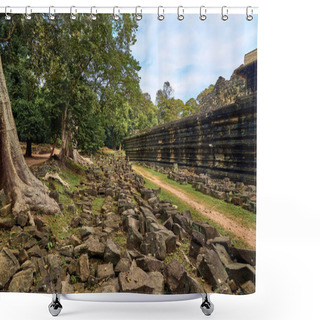 Personality  Buddhist Temple In Angkor Thom Complex, Angkor Wat Archaeological Park In Siem Reap, Cambodia UNESCO World Heritage Site Shower Curtains