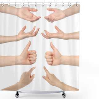 Personality  Collage Of Woman Hands Shower Curtains