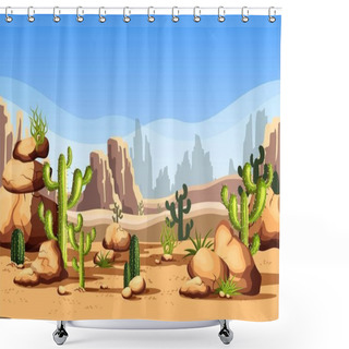 Personality  Desert Scenery Or American Canyon Landscape Shower Curtains