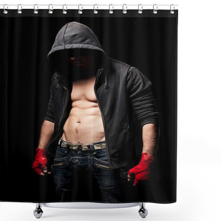 Personality  Strong Man Over Black Shower Curtains