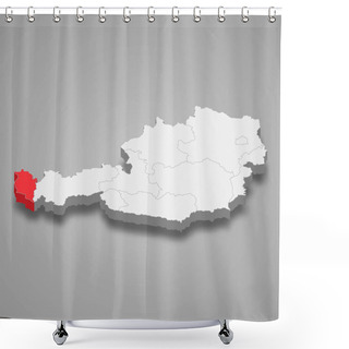 Personality  Vorarlberg Region Location Within Austria 3d Isometric Map Shower Curtains