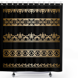 Personality  Gold Border Set Shower Curtains