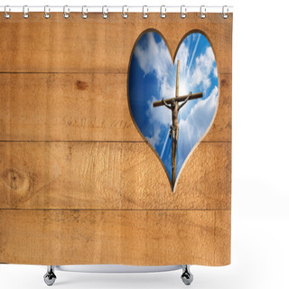 Personality  I Love Jesus - Crucifixion Shower Curtains