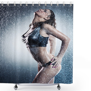 Personality  Young Sexy Woman Shower Curtains