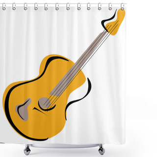 Personality  Guitar Vector Hand Style Shower Curtains