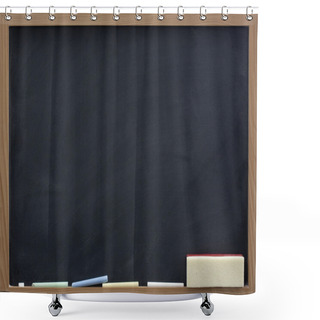 Personality  Blank Blackboard With Eraser And Chalk Shower Curtains