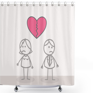 Personality  Heart Break Shower Curtains