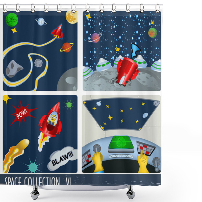 Personality  Space Collection 6 Shower Curtains