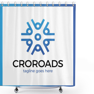 Personality  Wheel Crossroad Logo Shower Curtains