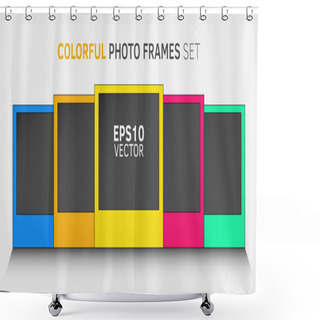 Personality  Colorful Photo Frame Set Shower Curtains