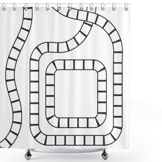 Personality  Abstract Futuristic Maze, Square Pattern Template For Children's Games, White Squares Black Contour Isolated On White Background. Vector Illustration Shower Curtains