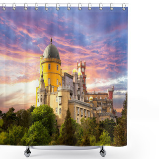 Personality  Fairy Palace Against Sunset Sky -  Sintra, Portugal, Europe Shower Curtains