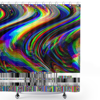 Personality  Glitch Psychedelic Background. Old TV Screen Error. Digital Pixel Noise Abstract Design. Photo Glitch. Television Signal Fail. Technical Problem Grunge Wallpaper. Colorful Noise Shower Curtains