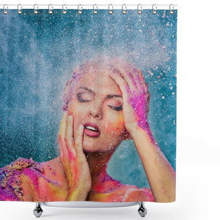 Personality  Fragility Of A Human Creature Conceptual Body Art On A Woman  Shower Curtains