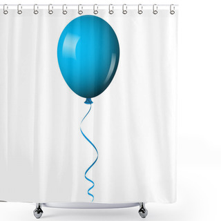 Personality  Vector Illustration Of Blue Shiny Balloon Shower Curtains
