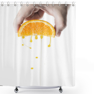 Personality  Hand Squeeze Orange Slice Shower Curtains