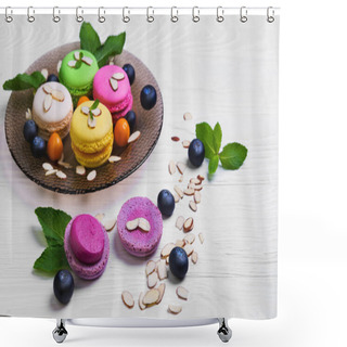 Personality  Air Cake Macaroon Shower Curtains