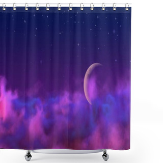 Personality  Gothic Haze With Moon With Stars Design Abstract Background For Decoration Purposes Shower Curtains