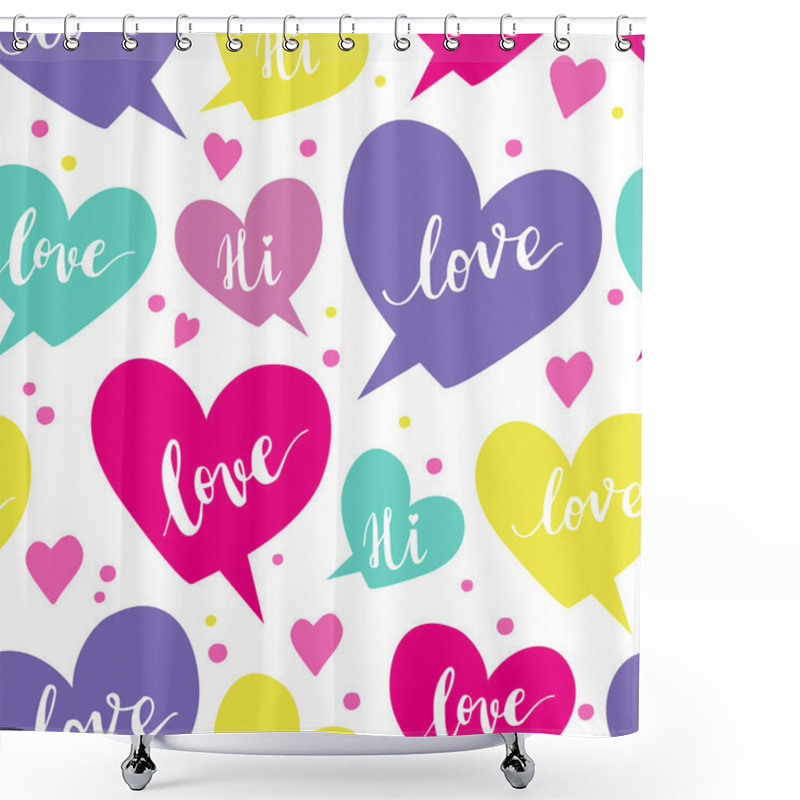 Personality  Romantic Concept Seamless Pattern With Colorful Speech Bubbles Shower Curtains