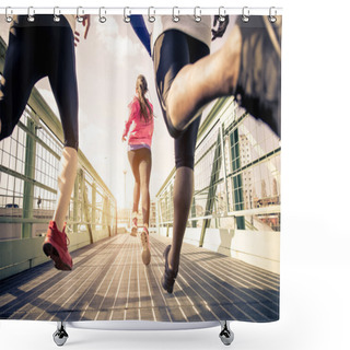 Personality  Joggers Running Outdoors Shower Curtains