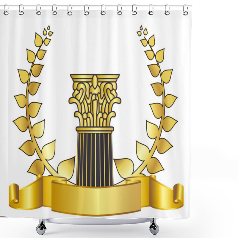 Personality  Old-style greece column and gold laurel wreathgold laurel wreath. eps10 vector illustration shower curtains
