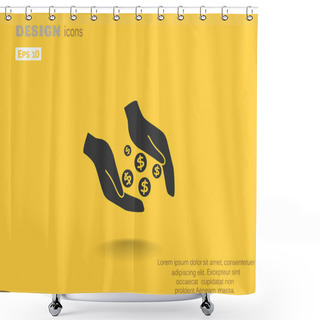 Personality  Simple Hands Holding Dollar Coins Shower Curtains