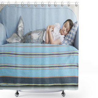 Personality  Girl Sleeping On Sofa Shower Curtains