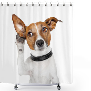 Personality  Dog Listening With Big Ear Shower Curtains