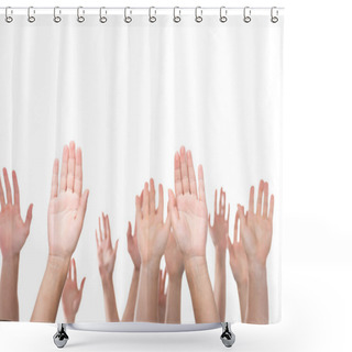 Personality  People Raising Hands Shower Curtains