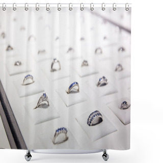 Personality  Rings Decorated With Gemstones  Shower Curtains