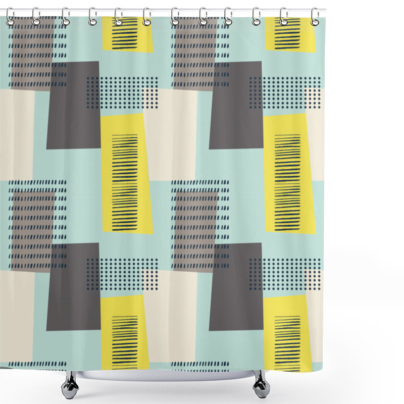 Personality  pattern with rectangles, lines and dots shower curtains