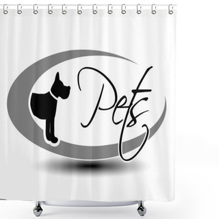 Personality  Label With Symbol Of Dog  Shower Curtains