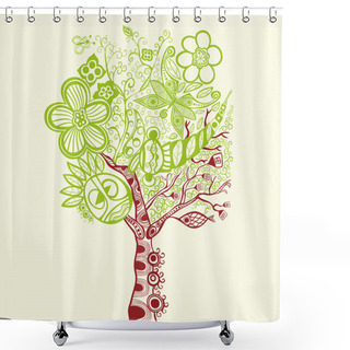 Personality  Surreal Abstract Tree Art Shower Curtains