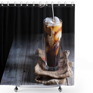 Personality  Iced Coffee In A Tall Glass Shower Curtains