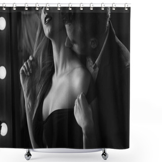 Personality  Affectionate Couple During Romantic Foreplay Shower Curtains