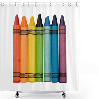 Personality  Rainbow Of Colored Crayons Shower Curtains