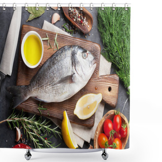Personality  Fish Cooking Ingredients Shower Curtains
