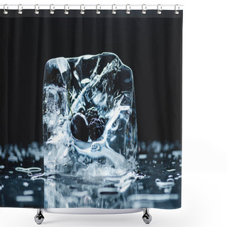 Personality  Frozen Berries In Ice Cube Shower Curtains