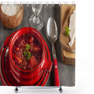 Personality  Traditional Homemade  Russian Beetroot Soup Borscht Shower Curtains