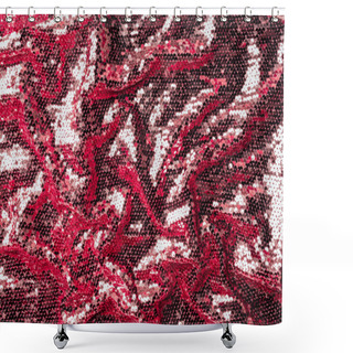 Personality  Top View Of Burgundy Textile With Shiny Sequins As Background  Shower Curtains